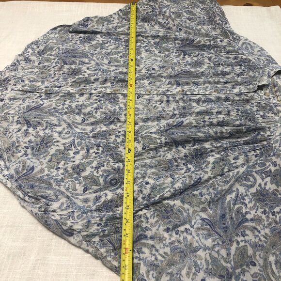 Anthropologie Pilcro Sidney Batwing Blouse XL Blue Paisley Peasant Boho Flowy - Picture 10 of 15